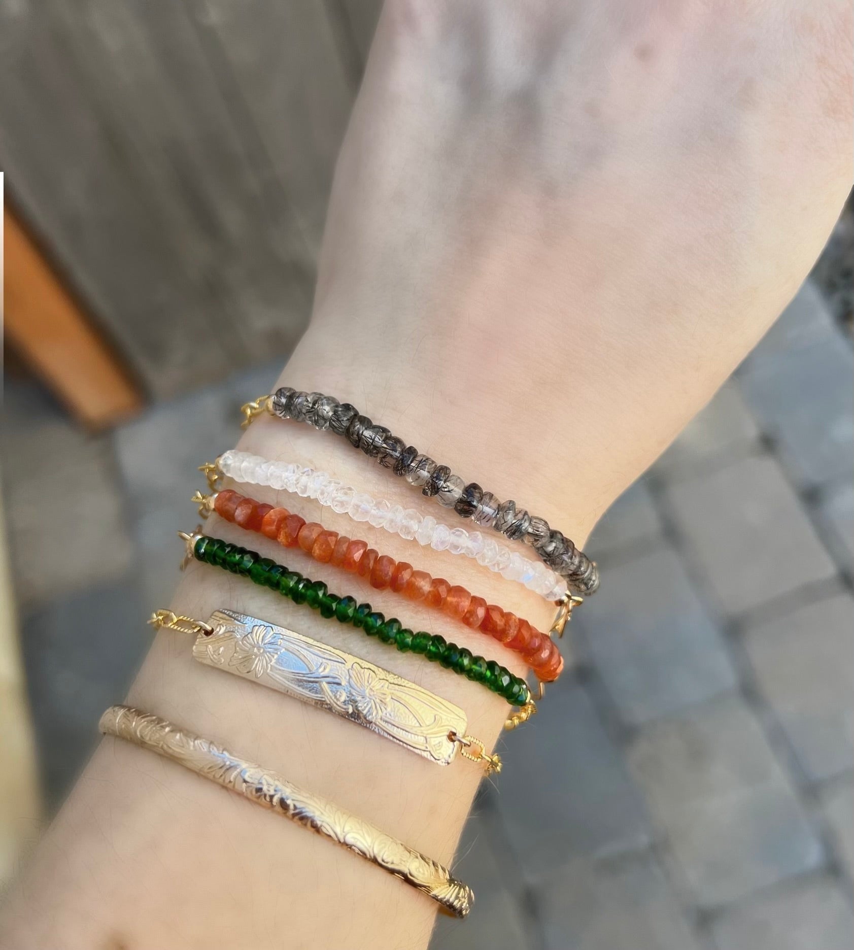 Cara Beaded Bracelet - Sunstone