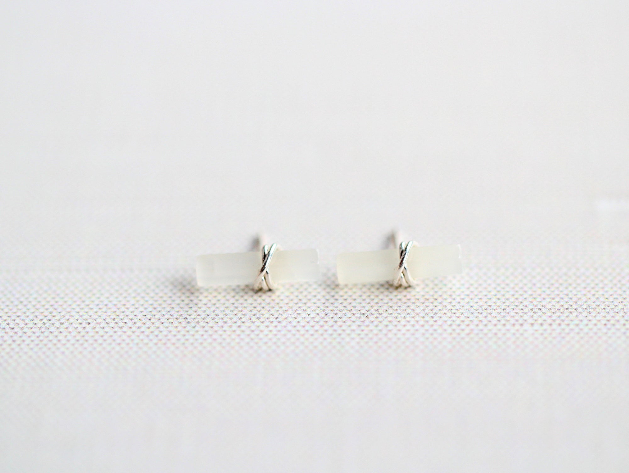 Birch Studs - Moonstone
