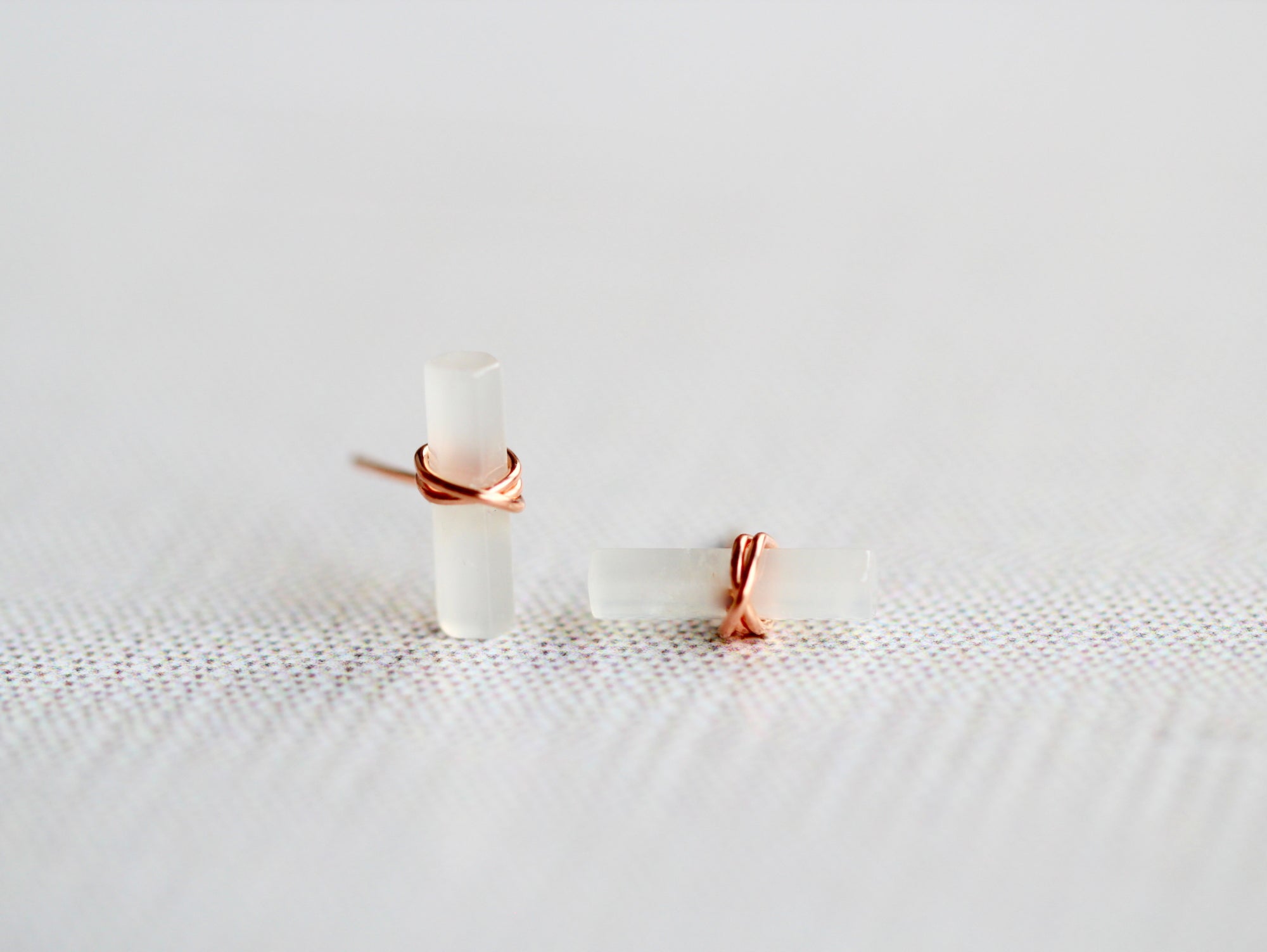 Birch Studs - Moonstone