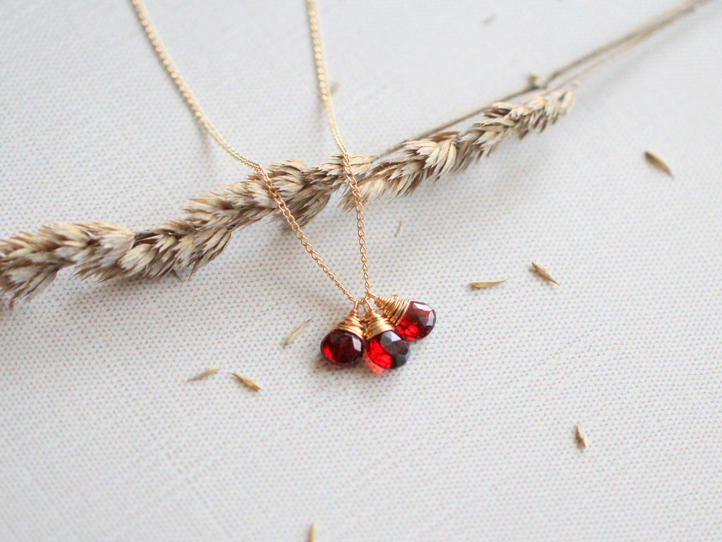 Garnet Trio Necklace