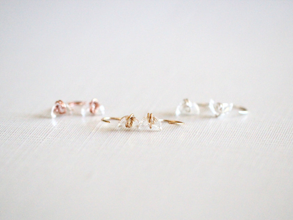 Moonbeam Hug Hoops - Crystal Quartz